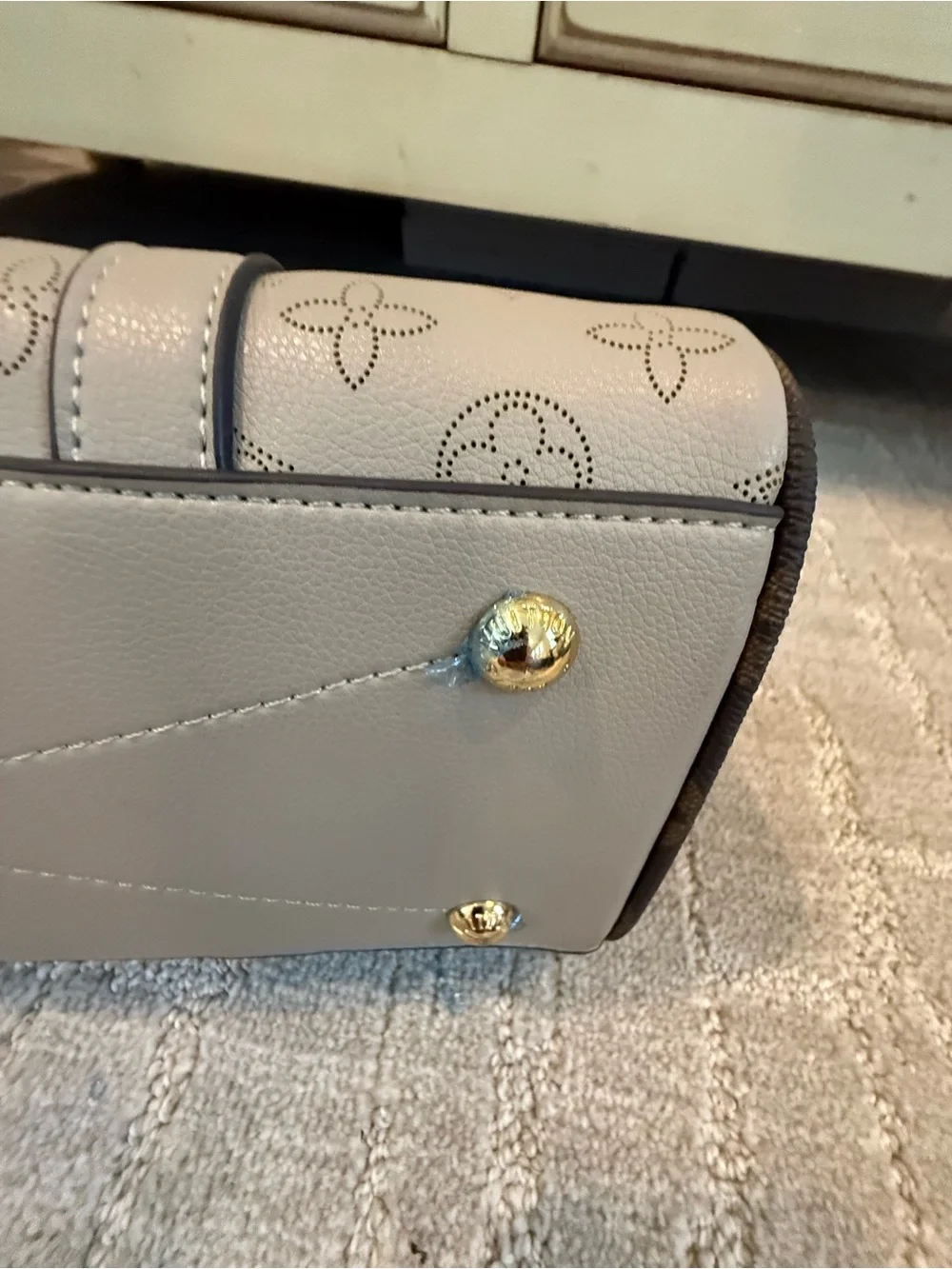 Gray Monogram Top-Handle Tote - Luxury Designer Inspired